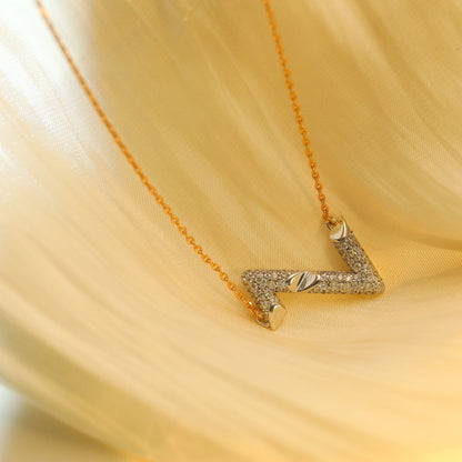 [CA]VOLT SILVER DIAMOND PEDANT NECKLACE