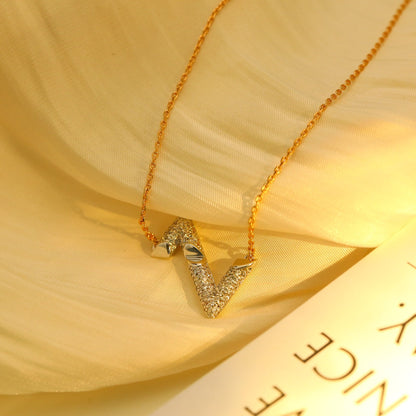 [CA]VOLT SILVER DIAMOND PEDANT NECKLACE