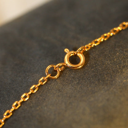 [CA]SUN PEDANT PINK GOLD 1 DIAMOND NECKLACE