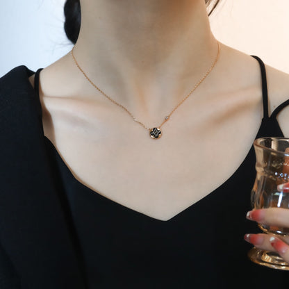 [CA]SUN PEDANT PINK GOLD 1 DIAMOND NECKLACE