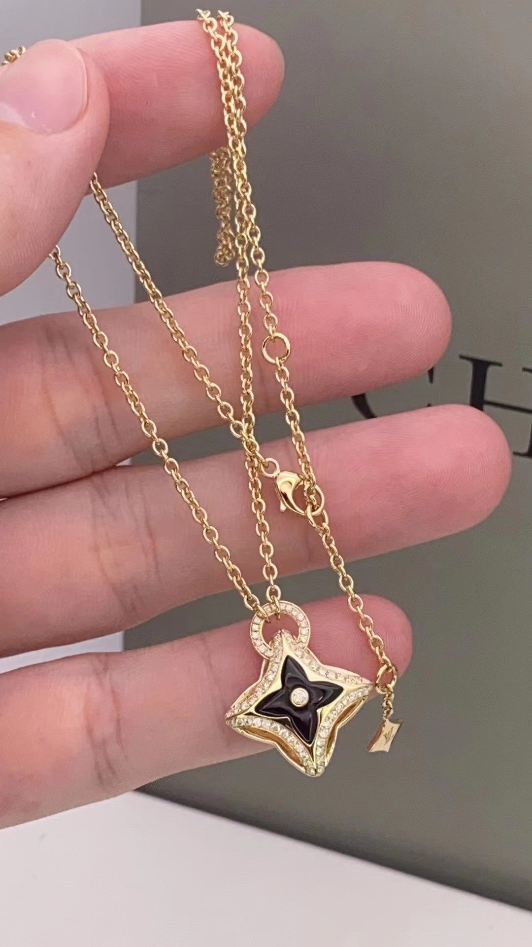 [CA]STAR PEDANT PINK GOLD DIAMOND NECKLACE