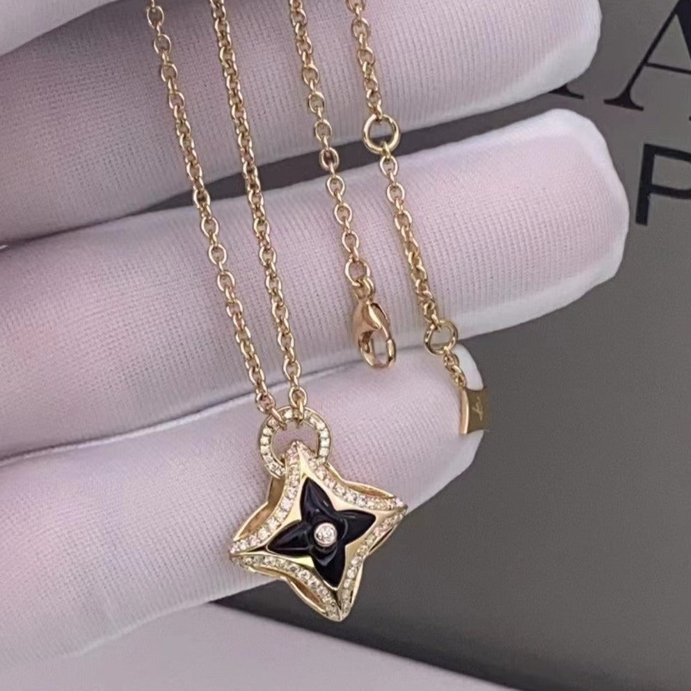 [CA]STAR PEDANT PINK GOLD DIAMOND NECKLACE