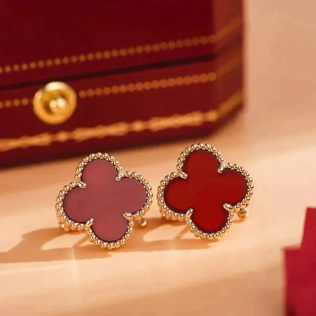 [CA]CLOVER MEDIUM 1 MOTIFS CARNELIAN  EARRINGS