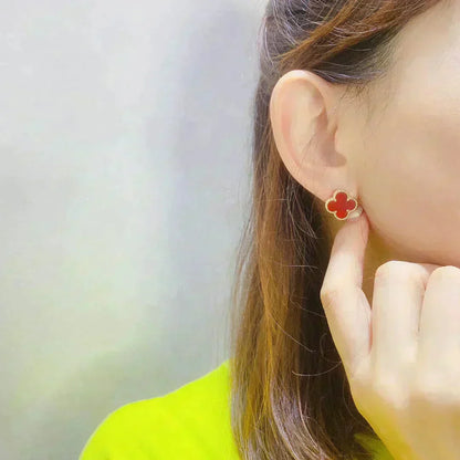 [CA]CLOVER MEDIUM 1 MOTIFS CARNELIAN  EARRINGS