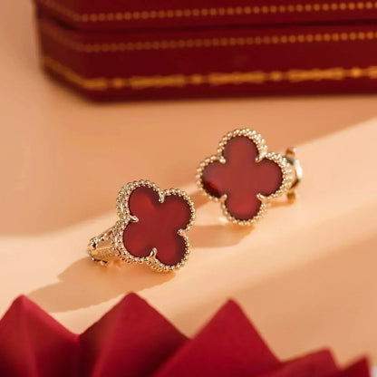 [CA]CLOVER MEDIUM 1 MOTIFS CARNELIAN  EARRINGS