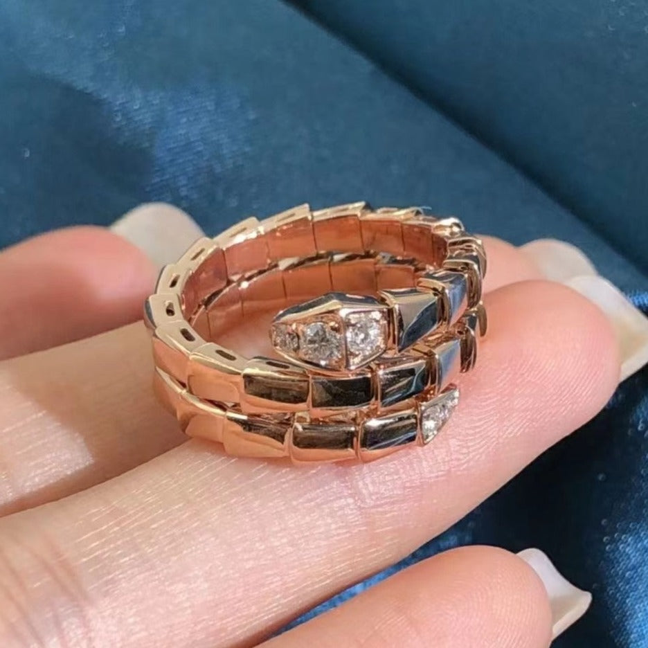 [CA]SERPENTS DOUBLE ROW DIAMOND RING