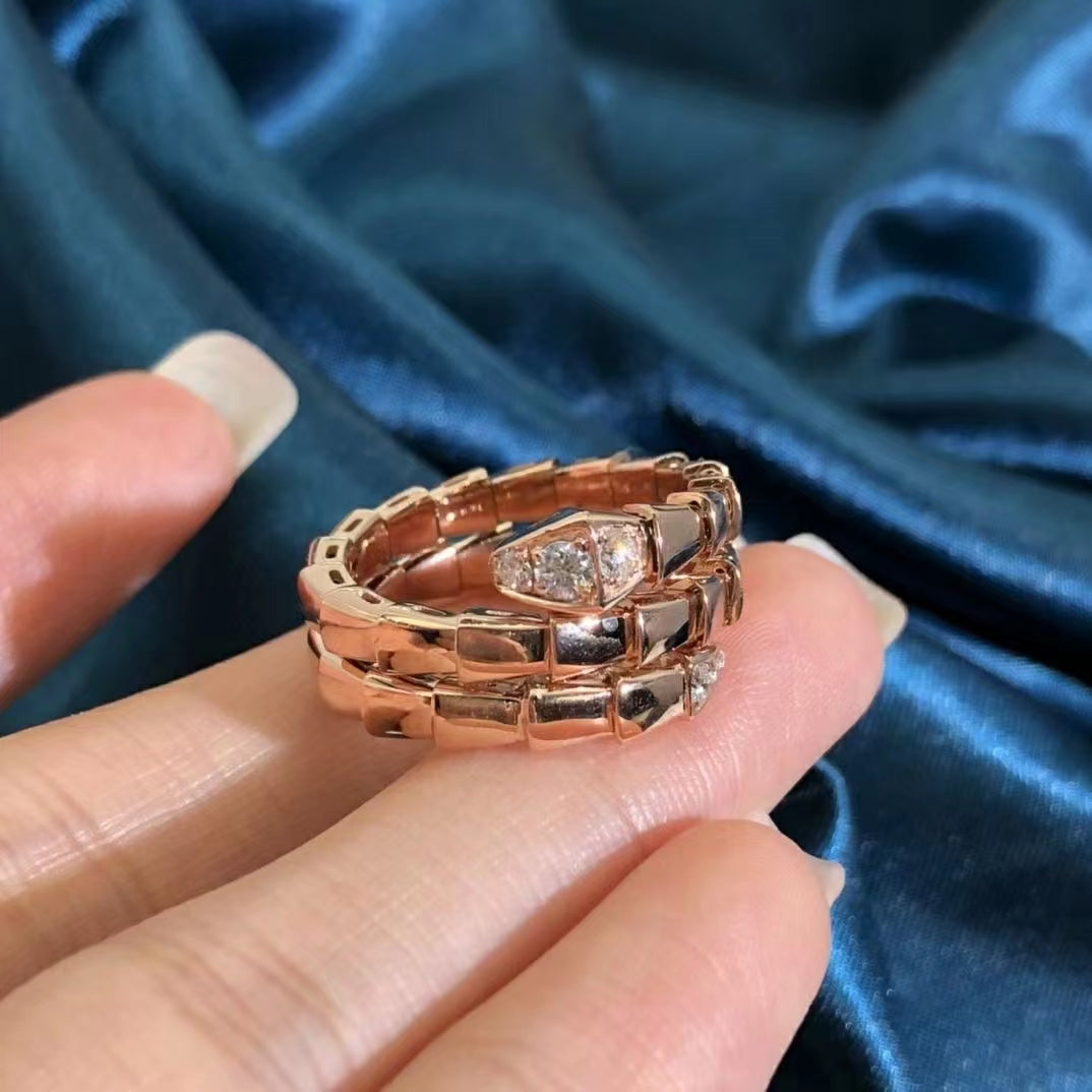 [CA]SERPENTS DOUBLE ROW DIAMOND RING