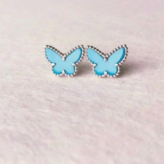 [CA]BUTTERFLY TURQUOISE EARRINGS SILVER