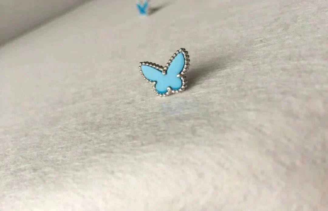 [CA]BUTTERFLY TURQUOISE EARRINGS SILVER