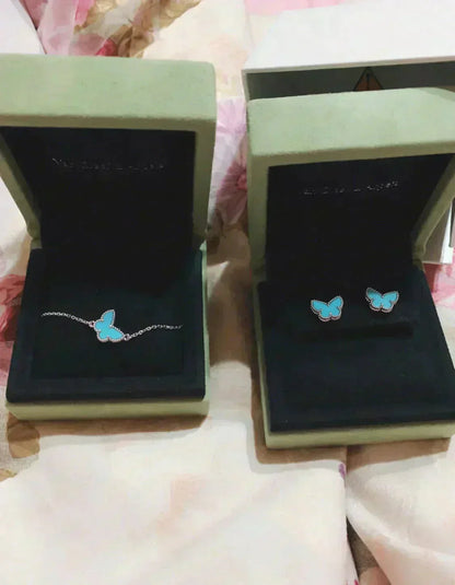 [CA]BUTTERFLY TURQUOISE EARRINGS SILVER