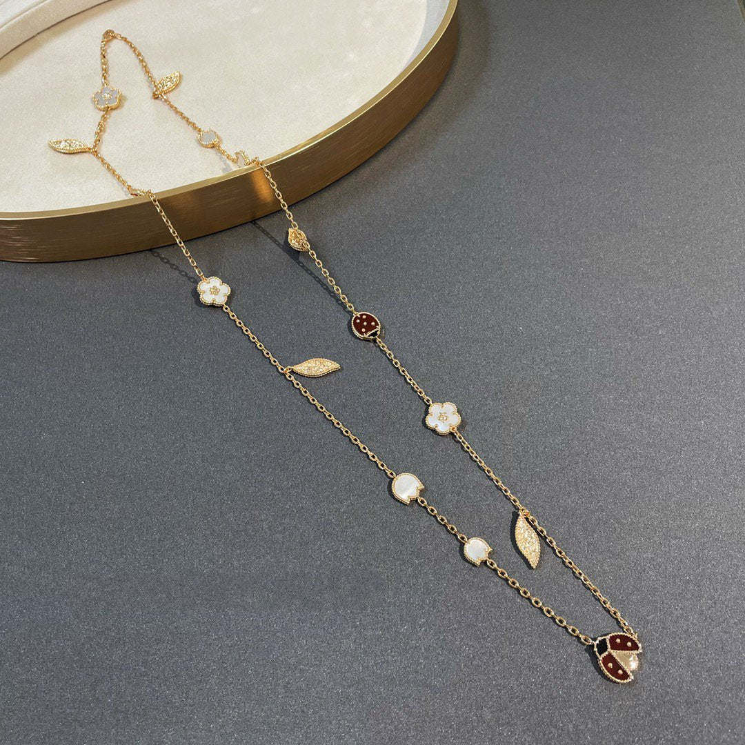 [CA]LUCKY SPRING 15 MOTIFS GOLD NECKLACE