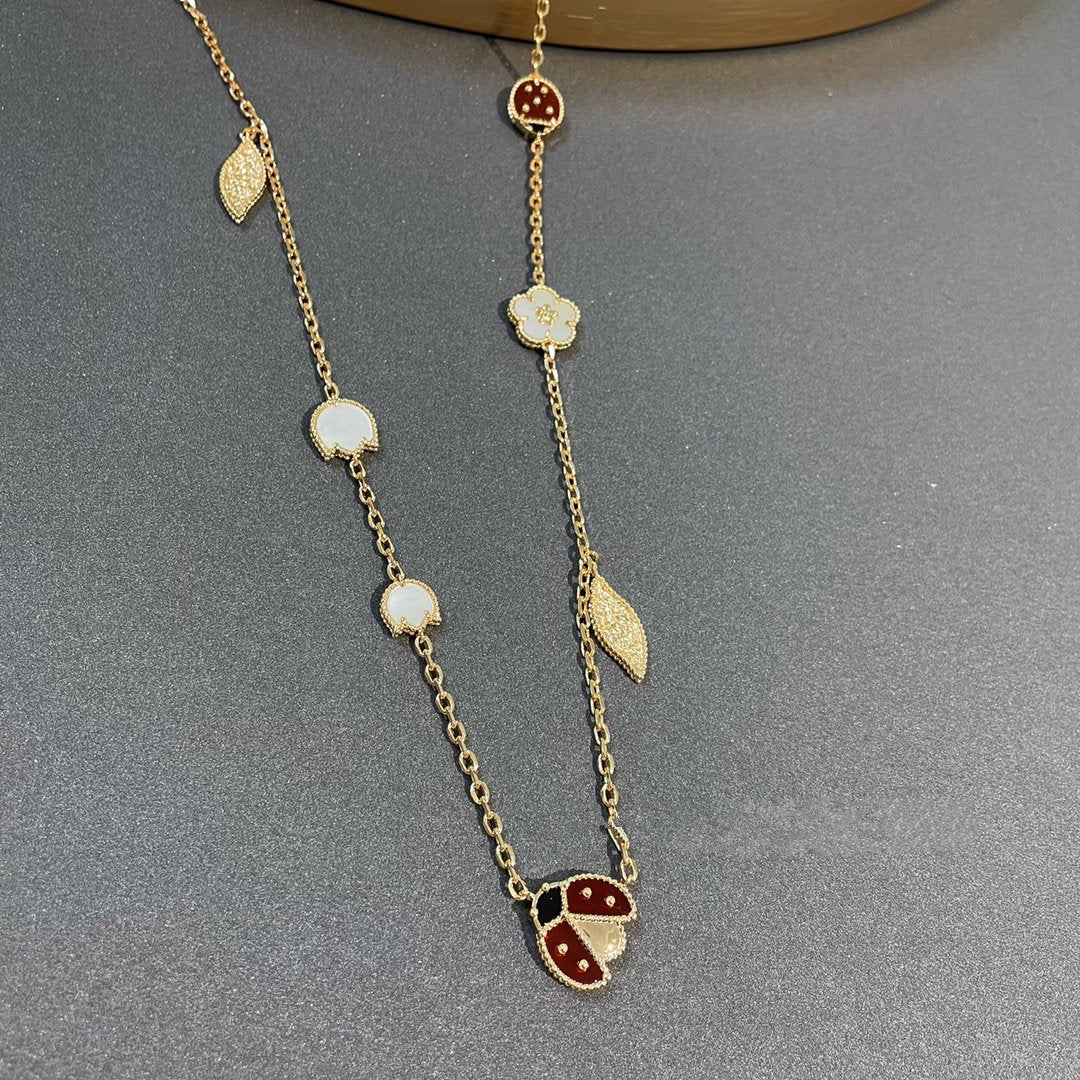 [CA]LUCKY SPRING 15 MOTIFS GOLD NECKLACE