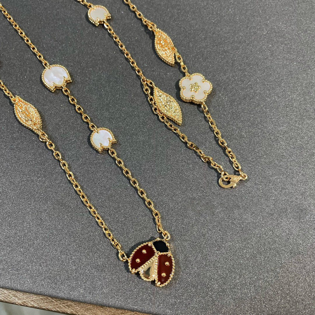 [CA]LUCKY SPRING 15 MOTIFS GOLD NECKLACE