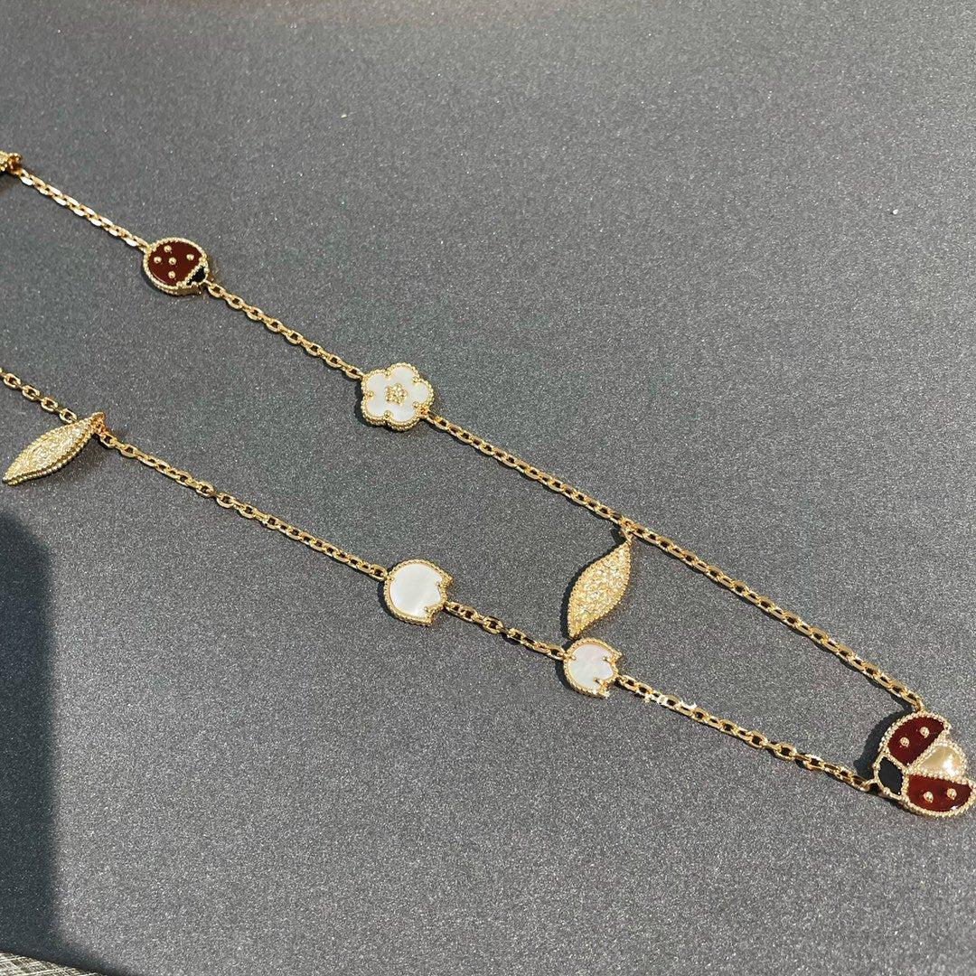 [CA]LUCKY SPRING 15 MOTIFS GOLD NECKLACE