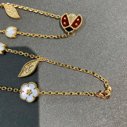 [CA]LUCKY SPRING 15 MOTIFS GOLD NECKLACE