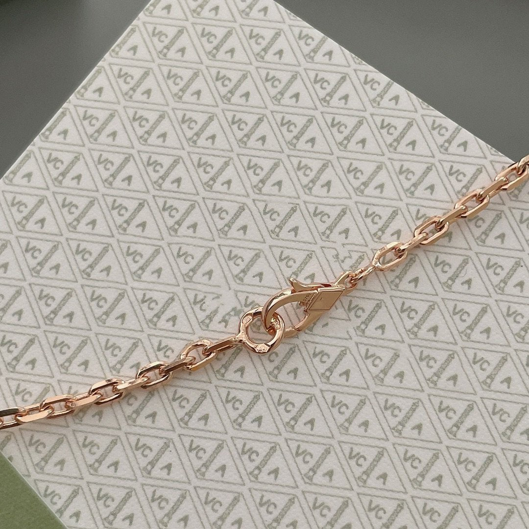 [CA]LUCKY SPRING 15 MOTIFS ROSE GOLD NECKLACE