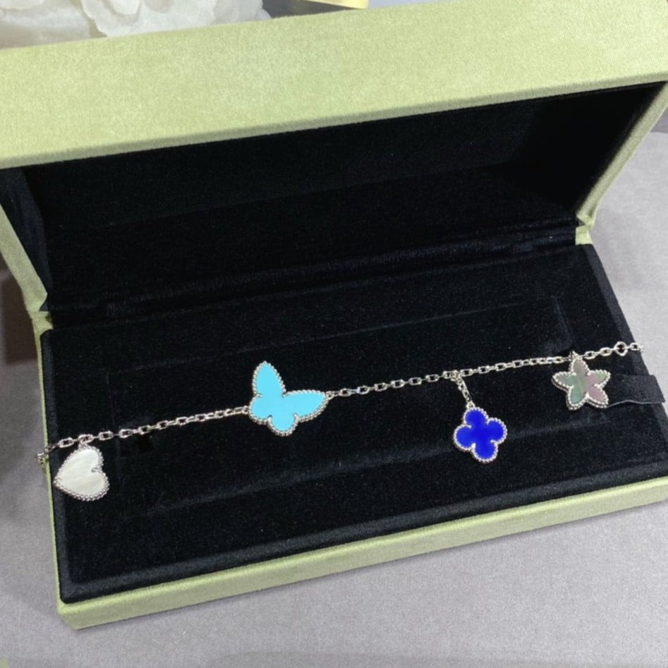 [CA]LUCKY SPRING SILVER BRACELET 4 MOTIF