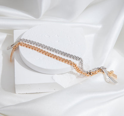 [CA]KELLY CHAIN SILVER DIAMOND BRACELET