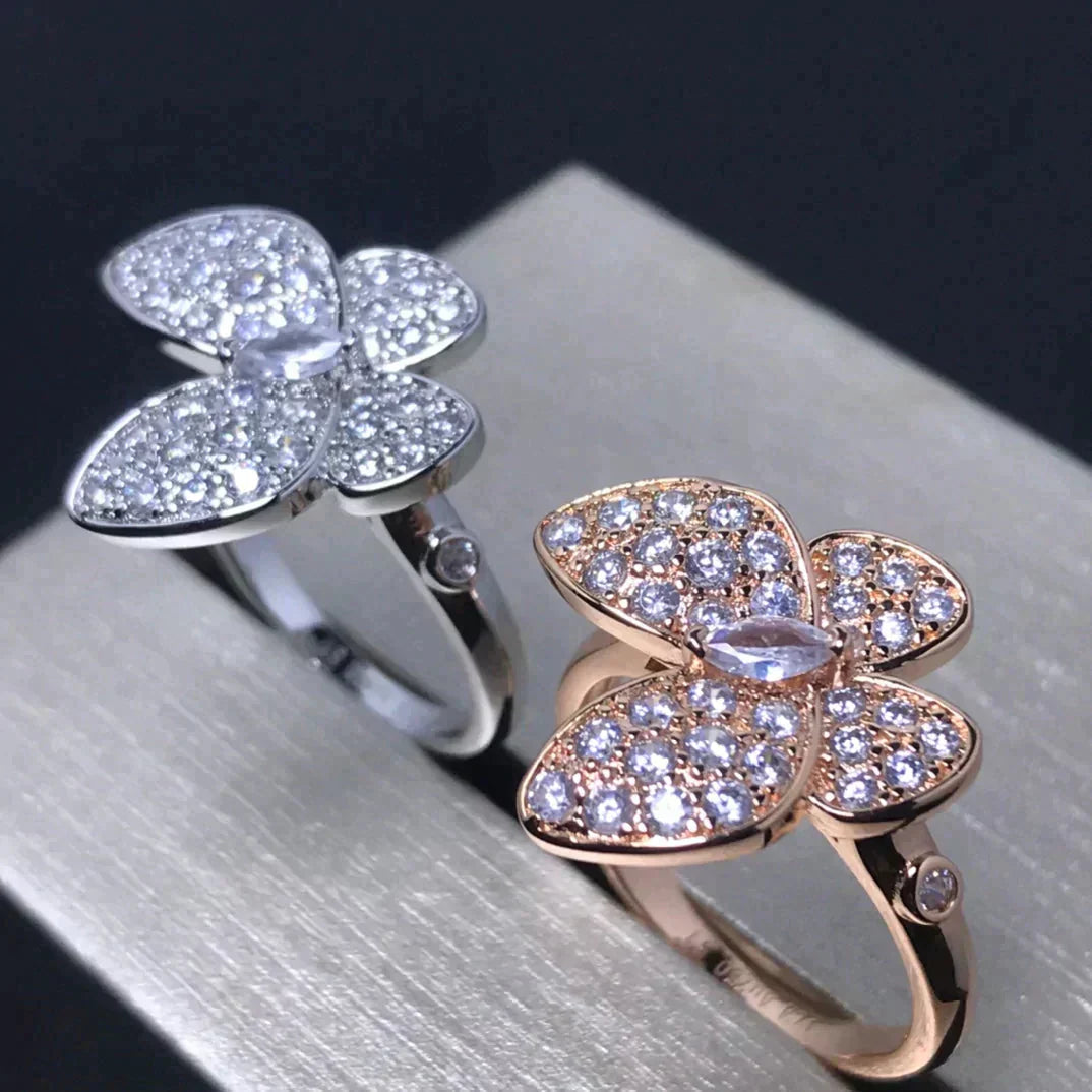 [CA]BUTTERFLY PINK GOLD DIAMOND RING