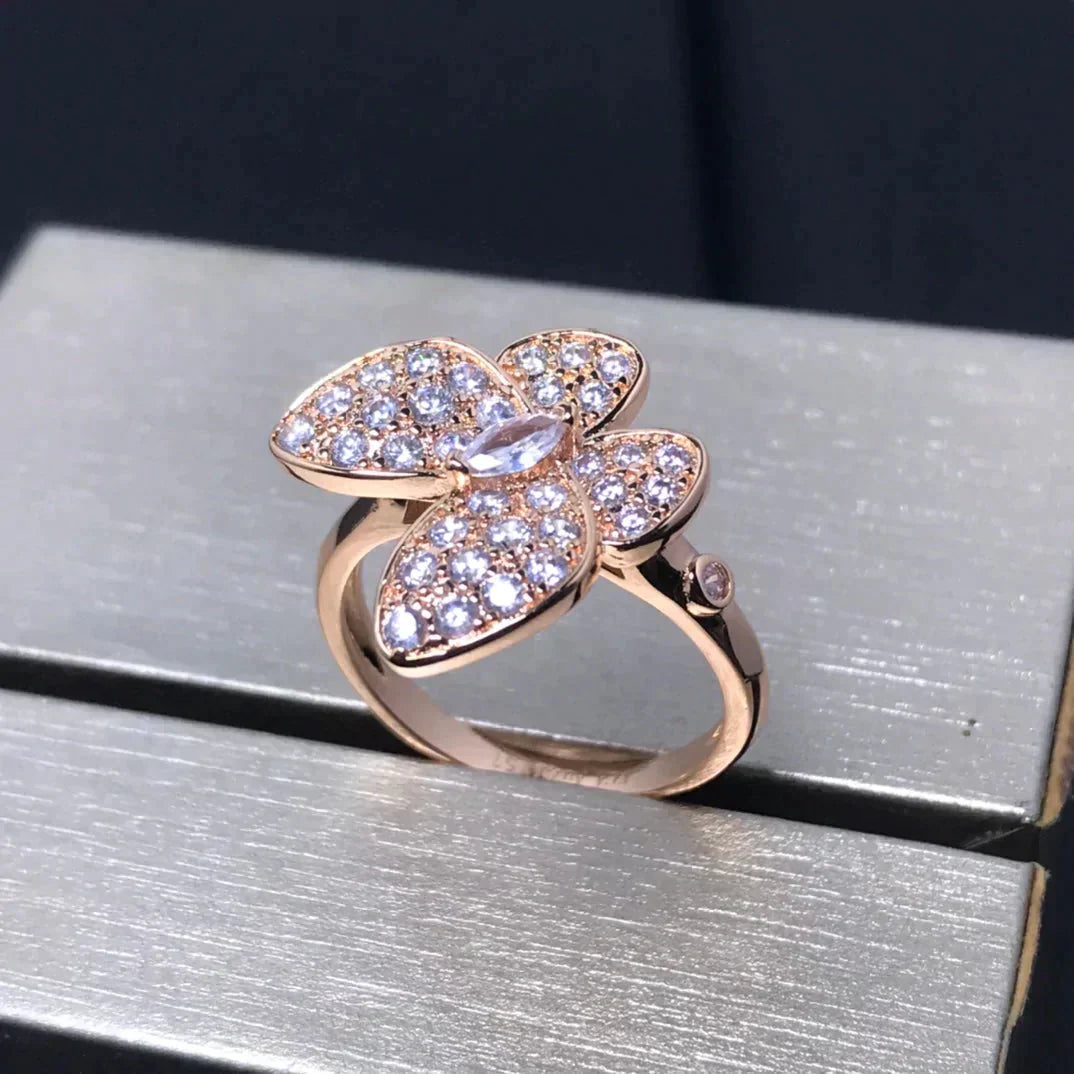 [CA]BUTTERFLY PINK GOLD DIAMOND RING