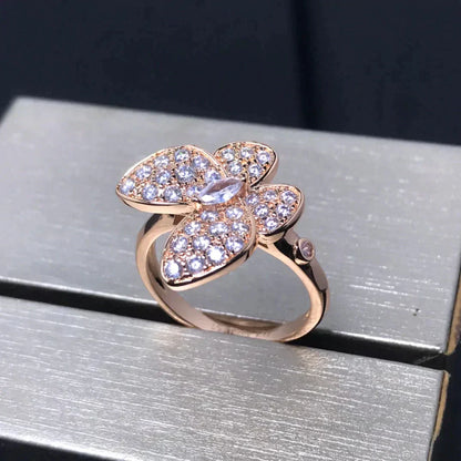 [CA]BUTTERFLY PINK GOLD DIAMOND RING