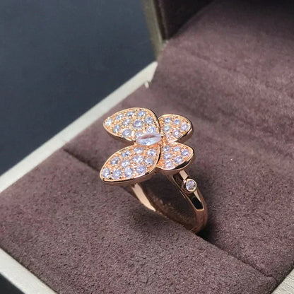 [CA]BUTTERFLY PINK GOLD DIAMOND RING