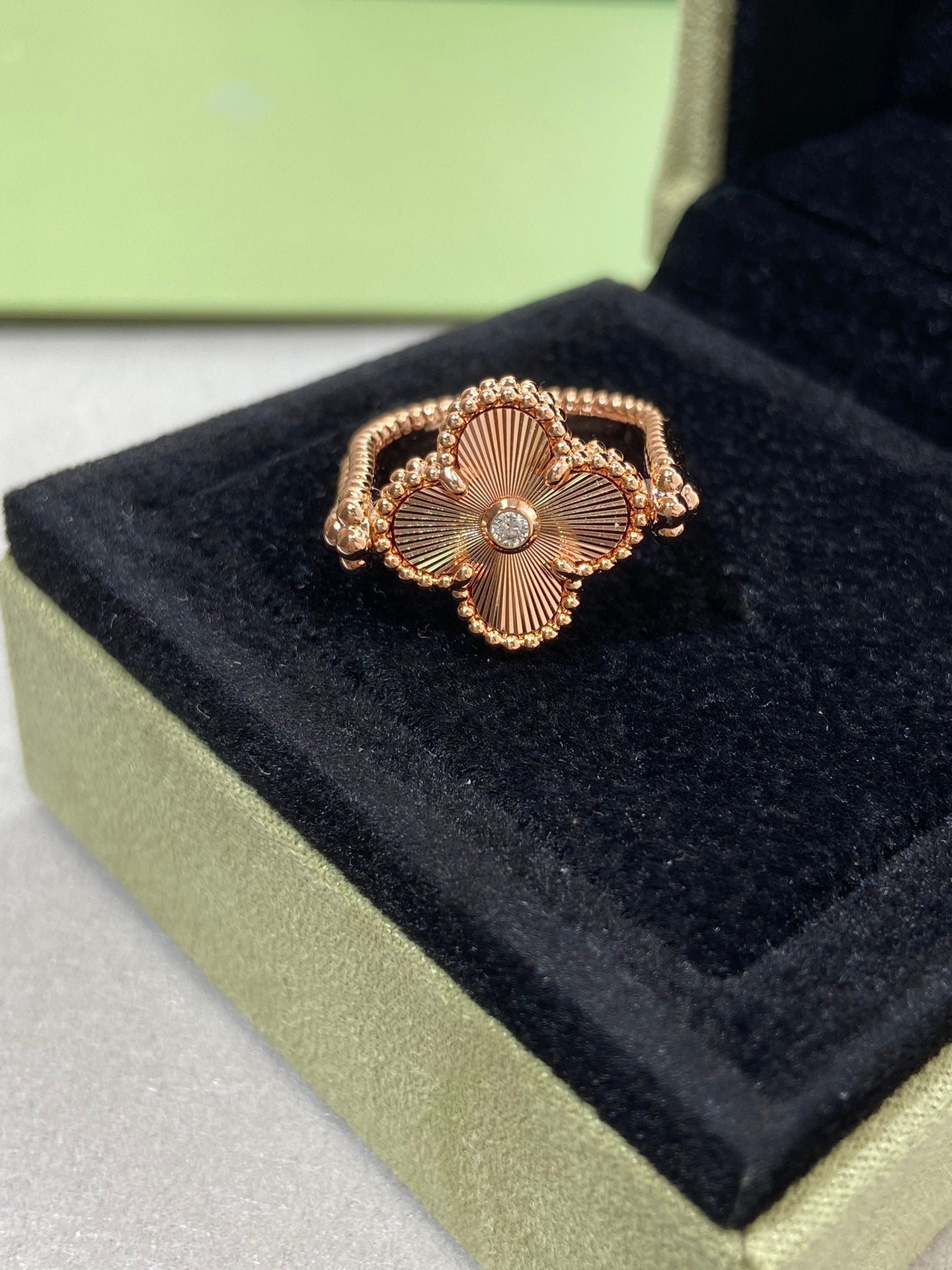 [CA]CLOVER RIVERSIBLE ROSE GOLD RING