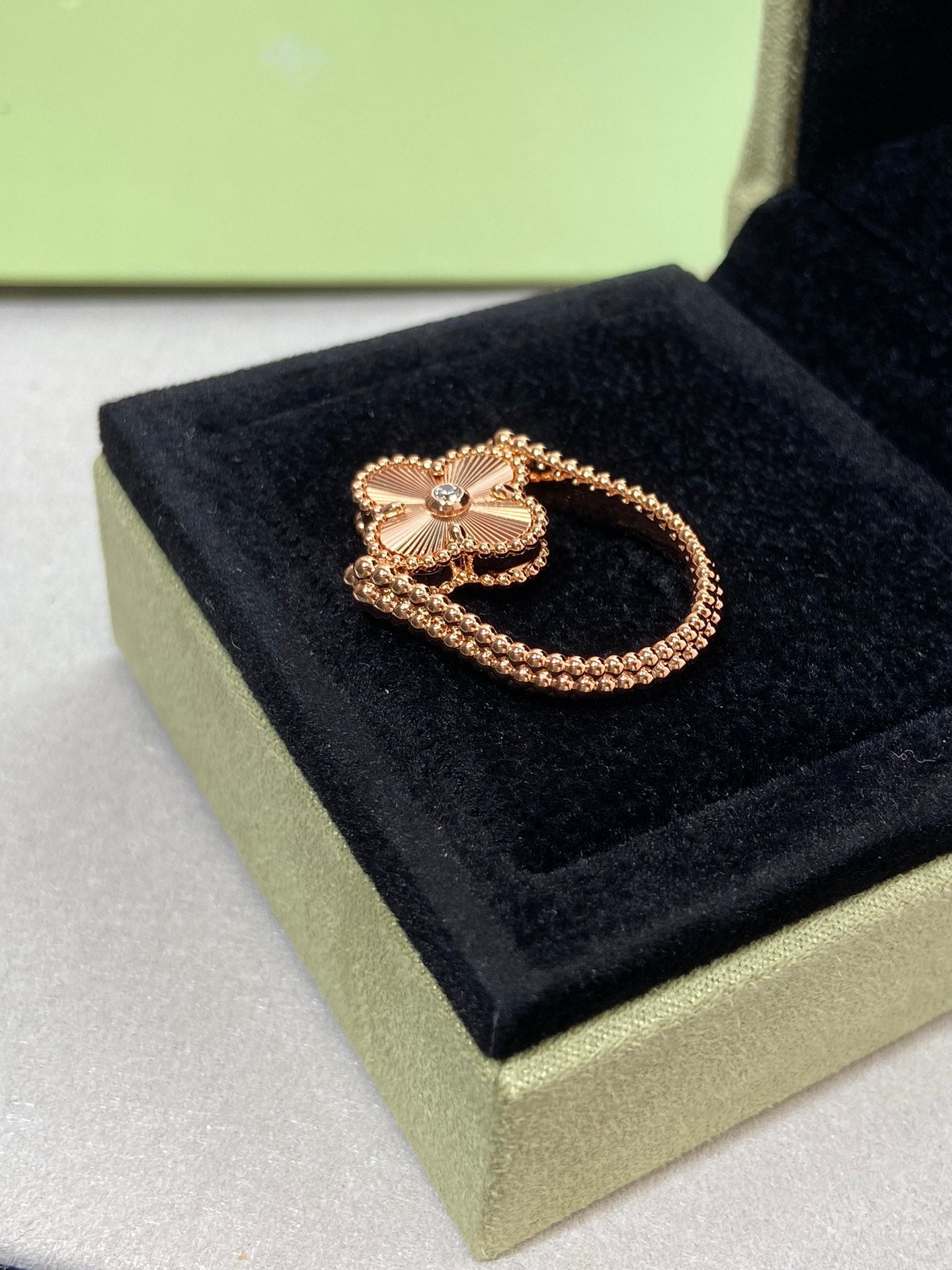 [CA]CLOVER RIVERSIBLE ROSE GOLD RING