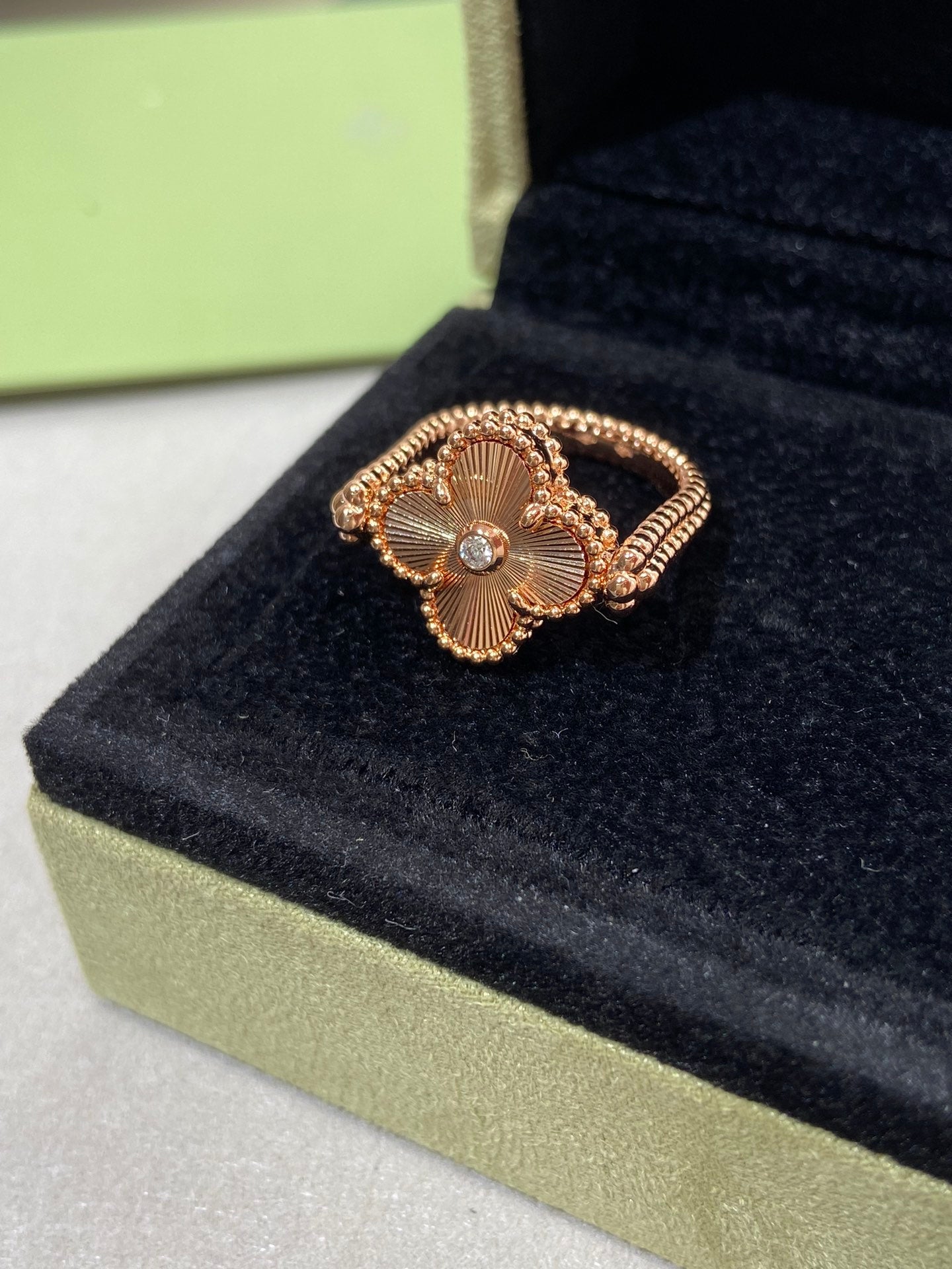 [CA]CLOVER RIVERSIBLE ROSE GOLD RING