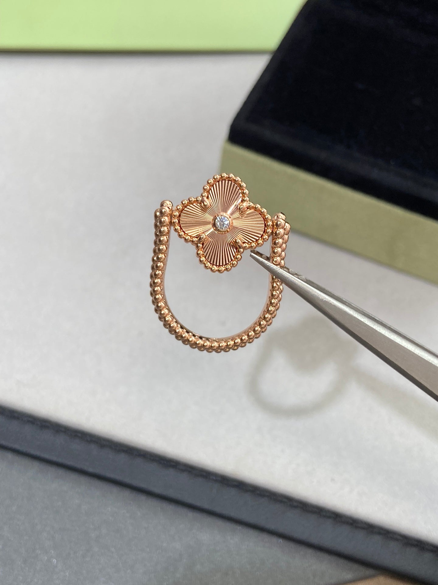 [CA]CLOVER RIVERSIBLE ROSE GOLD RING