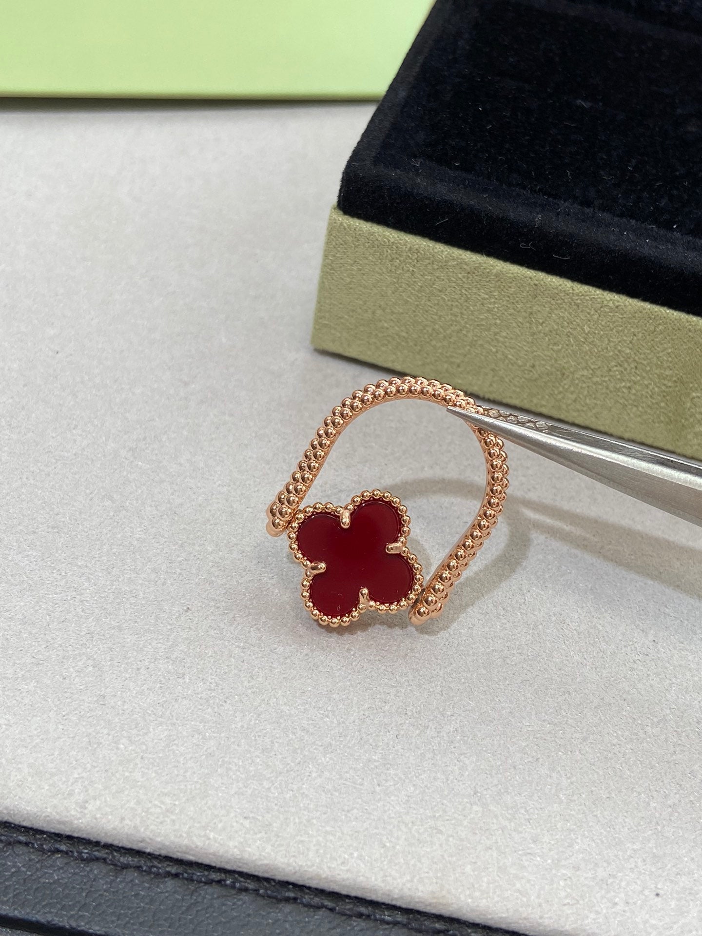 [CA]CLOVER RIVERSIBLE ROSE GOLD RING