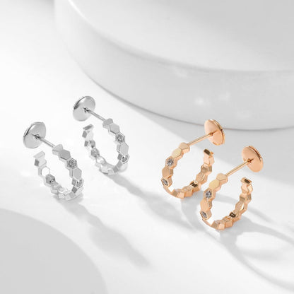 [CA]BEE LOVE DIAMOND HOOP EARRINGS