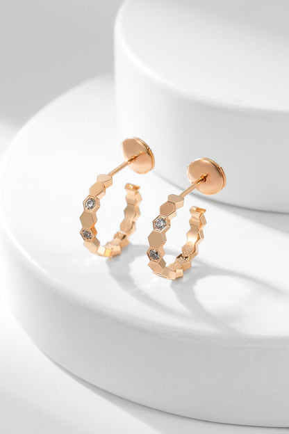 [CA]BEE LOVE DIAMOND HOOP EARRINGS