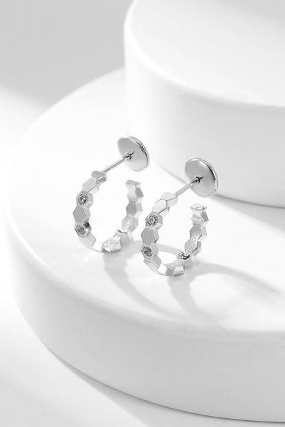 [CA]BEE LOVE DIAMOND HOOP EARRINGS