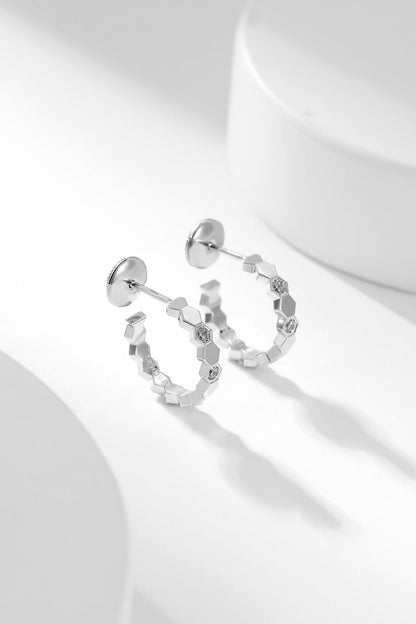 [CA]BEE LOVE DIAMOND HOOP EARRINGS