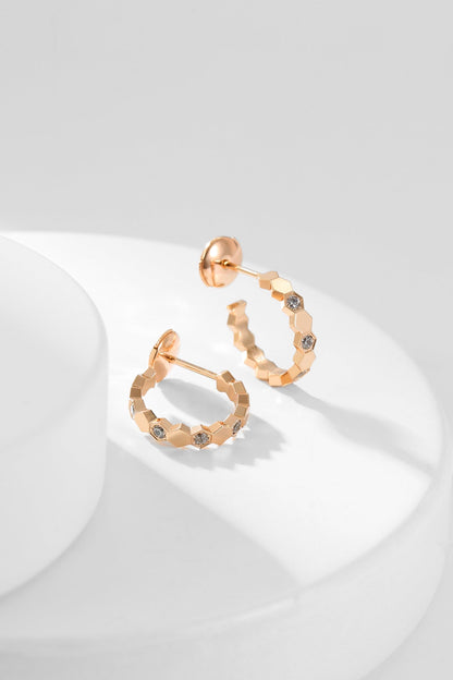 [CA]BEE LOVE DIAMOND HOOP EARRINGS