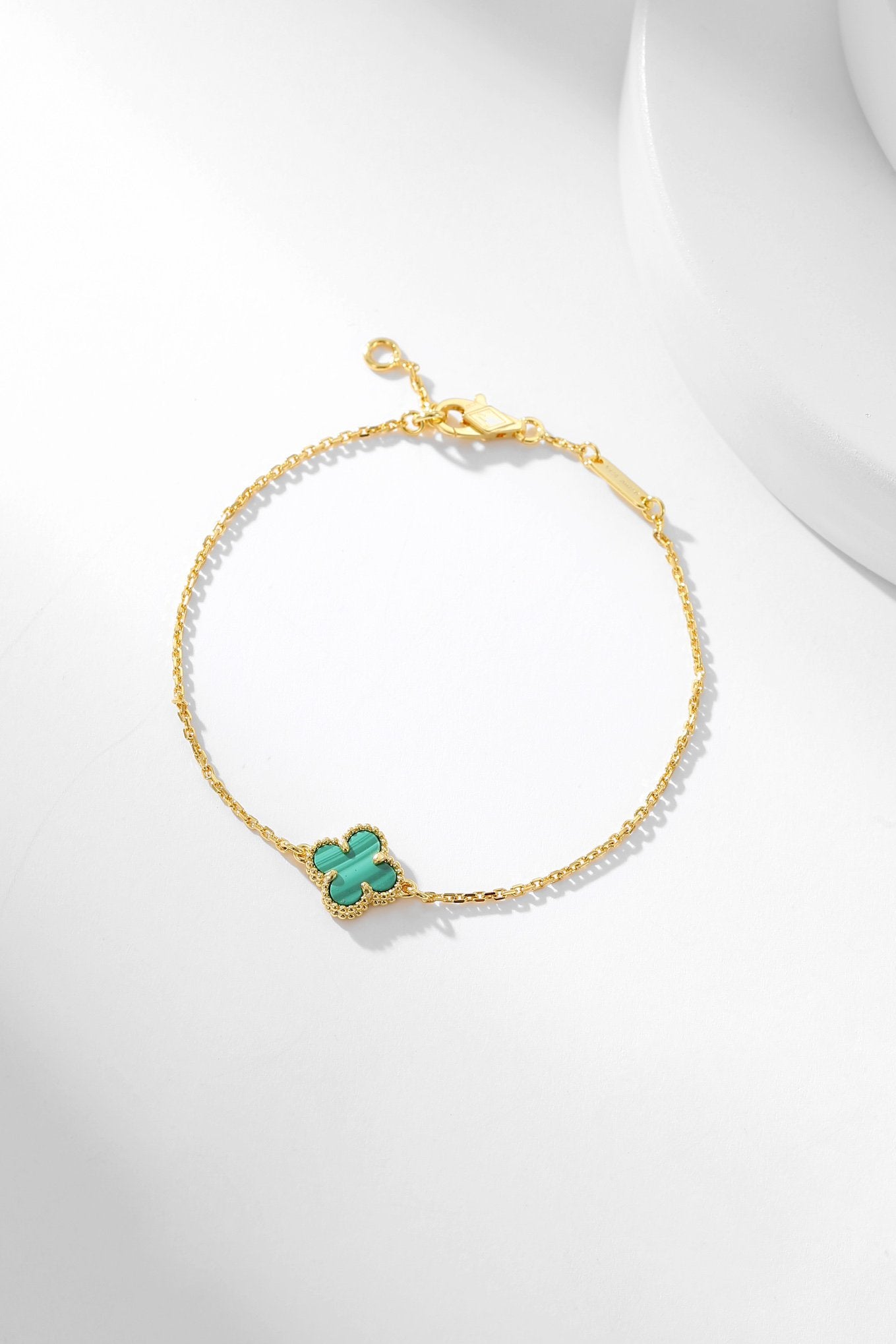 [CA]CLOVER BRACELET MALACHITE 1 MOTIF