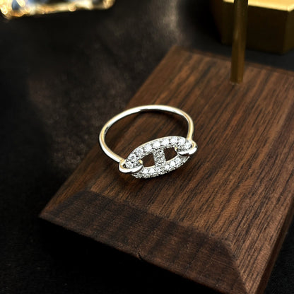 [CA]RONDE SMALL SILVER DIAMOND RING