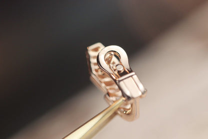 [CA]SERPENT PINK GOLD DIAMOND EARRINGS