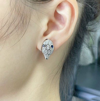 [CA]SERPENT DIAMOND STUD EARRINGS