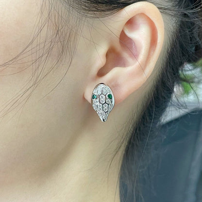 [CA]SERPENT DIAMOND STUD EARRINGS