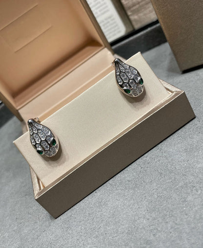 [CA]SERPENT DIAMOND STUD EARRINGS