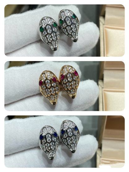 [CA]SERPENT DIAMOND STUD EARRINGS