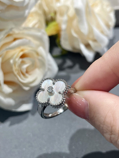 [CA]CLOVER SILVER MOP DIAMOND RING