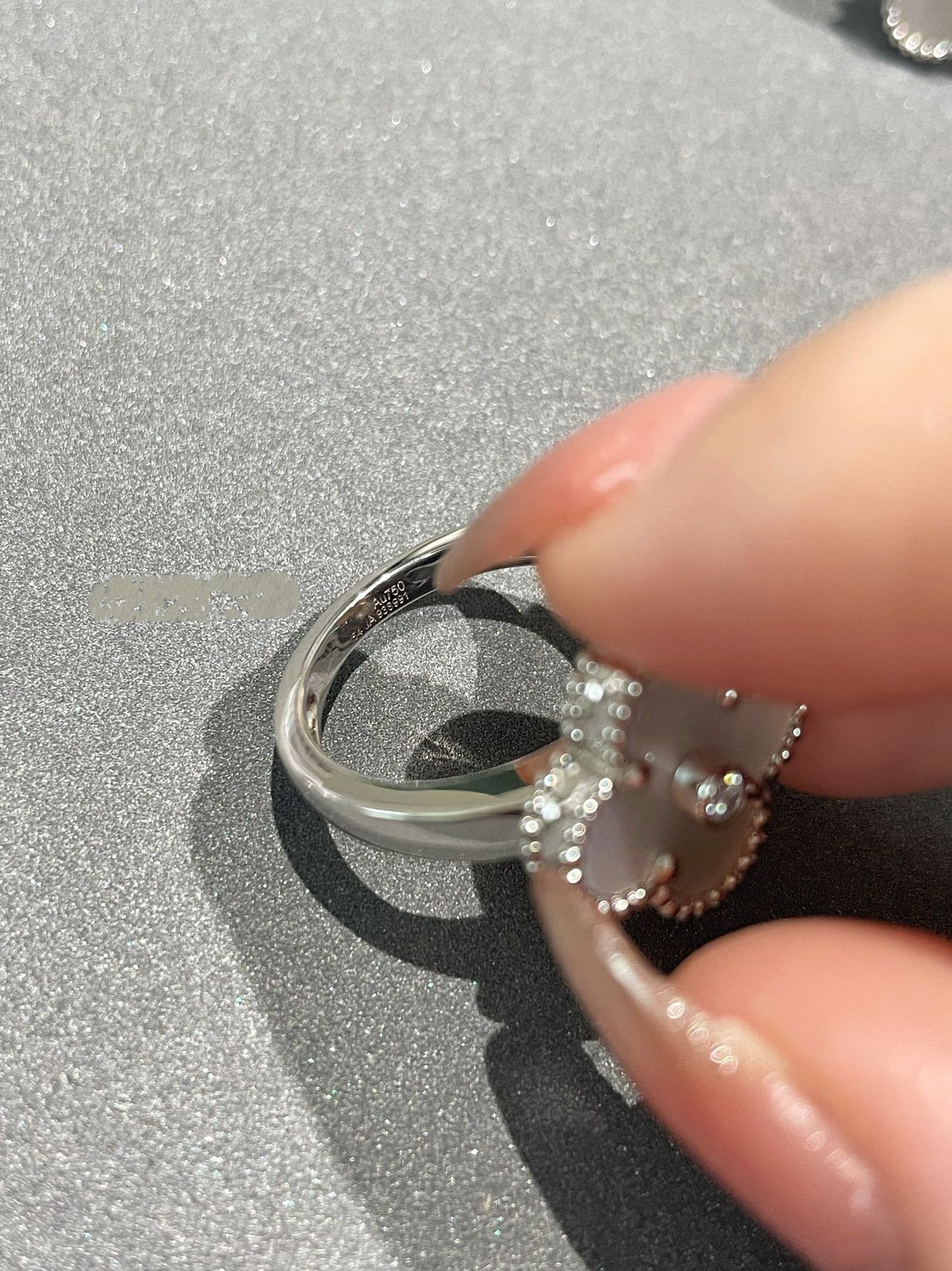 [CA]CLOVER SILVER MOP DIAMOND RING