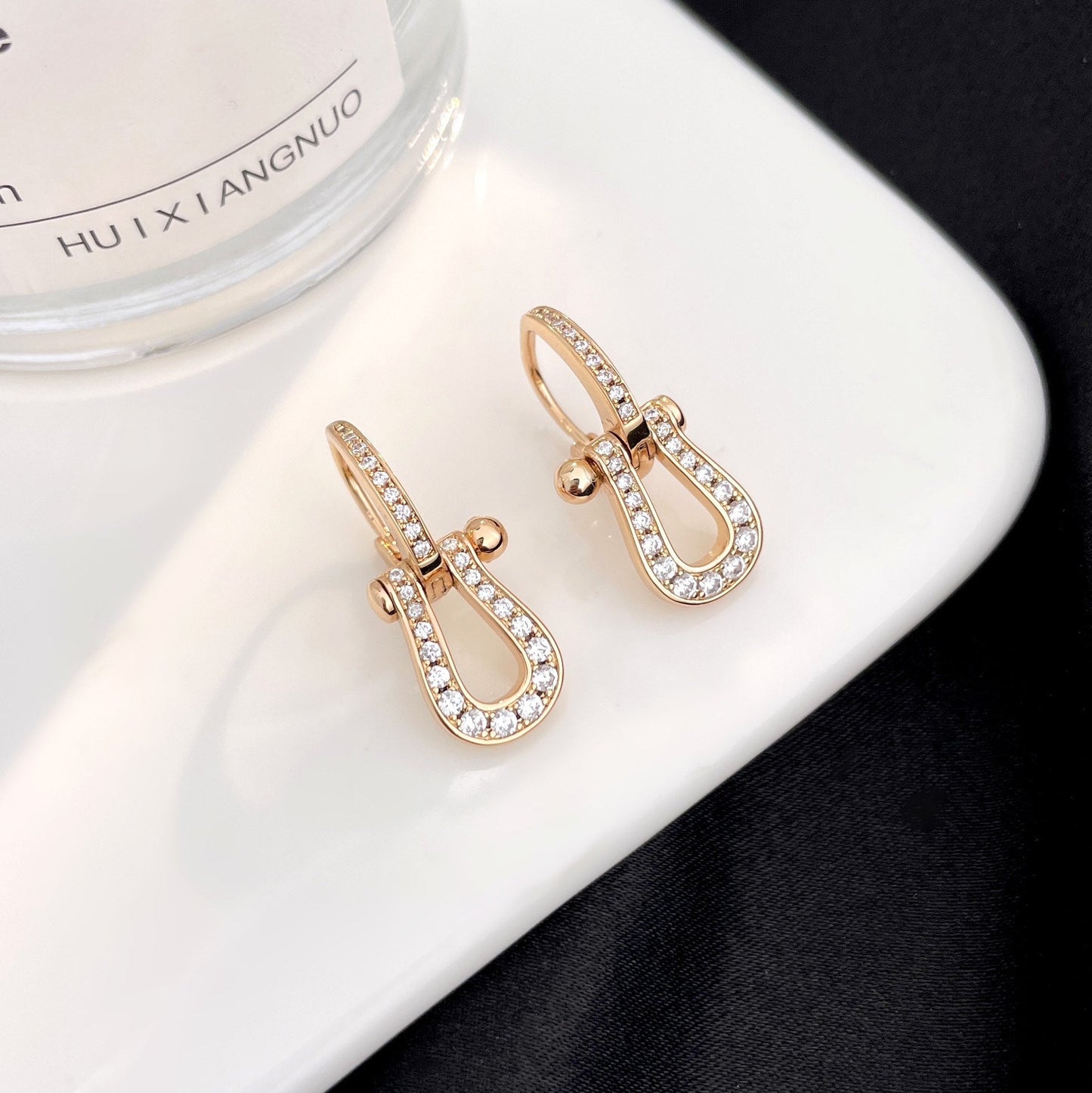 [CA]FORCE 10 FULL DIAMOND DROP EARRINGS MEDIUM MODEL