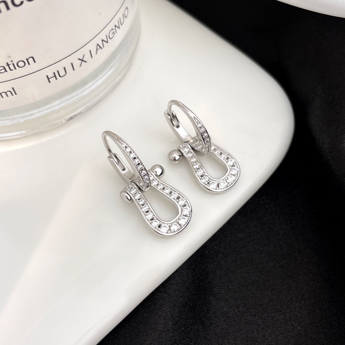 [CA]FORCE 10 FULL DIAMOND DROP EARRINGS MEDIUM MODEL