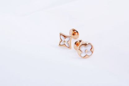 [CA]STAR AND SUN PINK GOLD MOP STUD EARRINGS