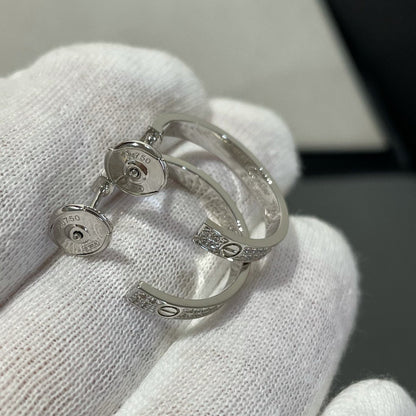 [CA]LOVE DIAMOND SILVER HOOP EARRINGS