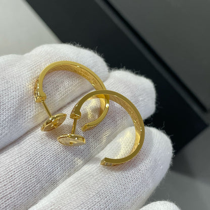 [CA]LOVE DIAMOND GOLD HOOP EARRINGS